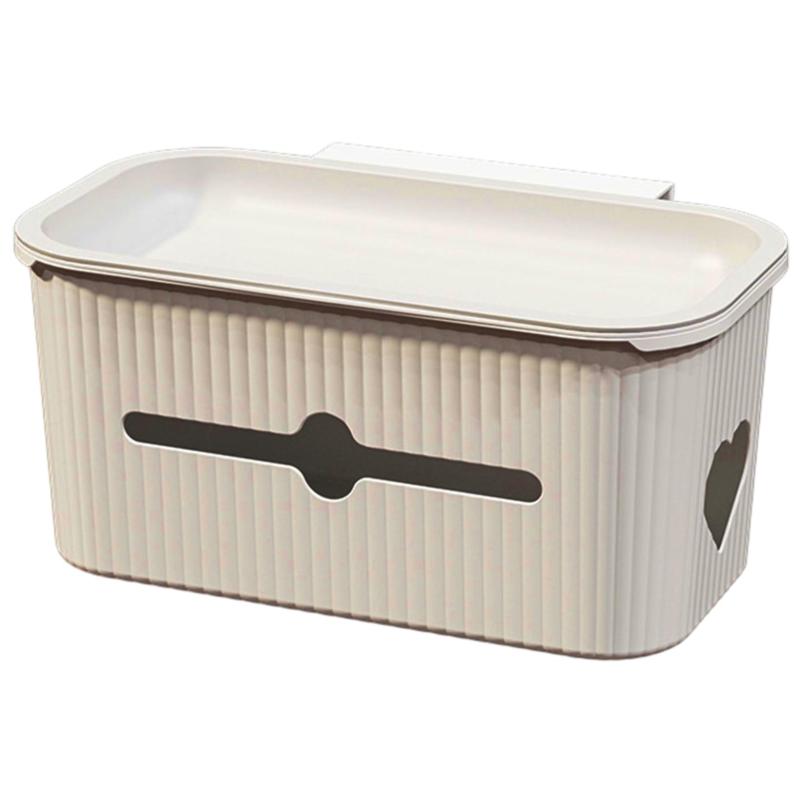 Ameble 10.4x6.5x4.9 Inch Hanging Bedside Caddy with Lid, Large Capacity Storage Basket for Home, Office, School, Dorm, Room, Bunk Bed, Bedside Organizer