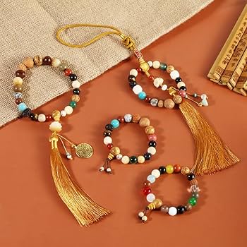 Amazon｜灵隐寺庙十八籽菩提念珠手串男18子多宝佛珠手链女流苏