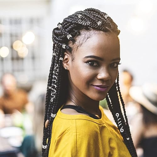 Miniatura 2 de Cuentas de rastas, 1 juego de cuentas de rastas, anillos trenzados para el cabello, clips de temor, puños para trenzas, joyería para el cabello para
