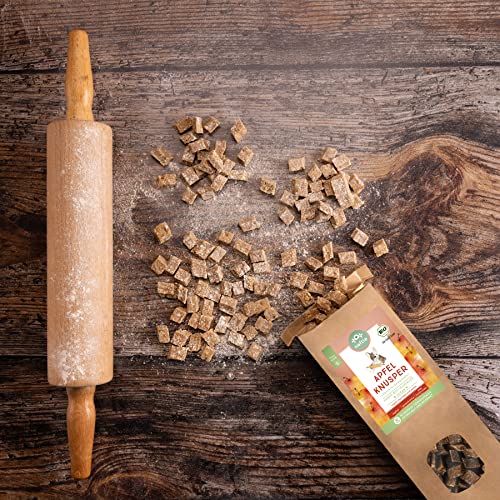 naftie Bio Leckerlies Apfel Knusper Hundekekse - nur für artige Hunde - Hundeleckerli vegan mit Dinkelvollkornmehl - handgebacken, ohne Zucker - 150g