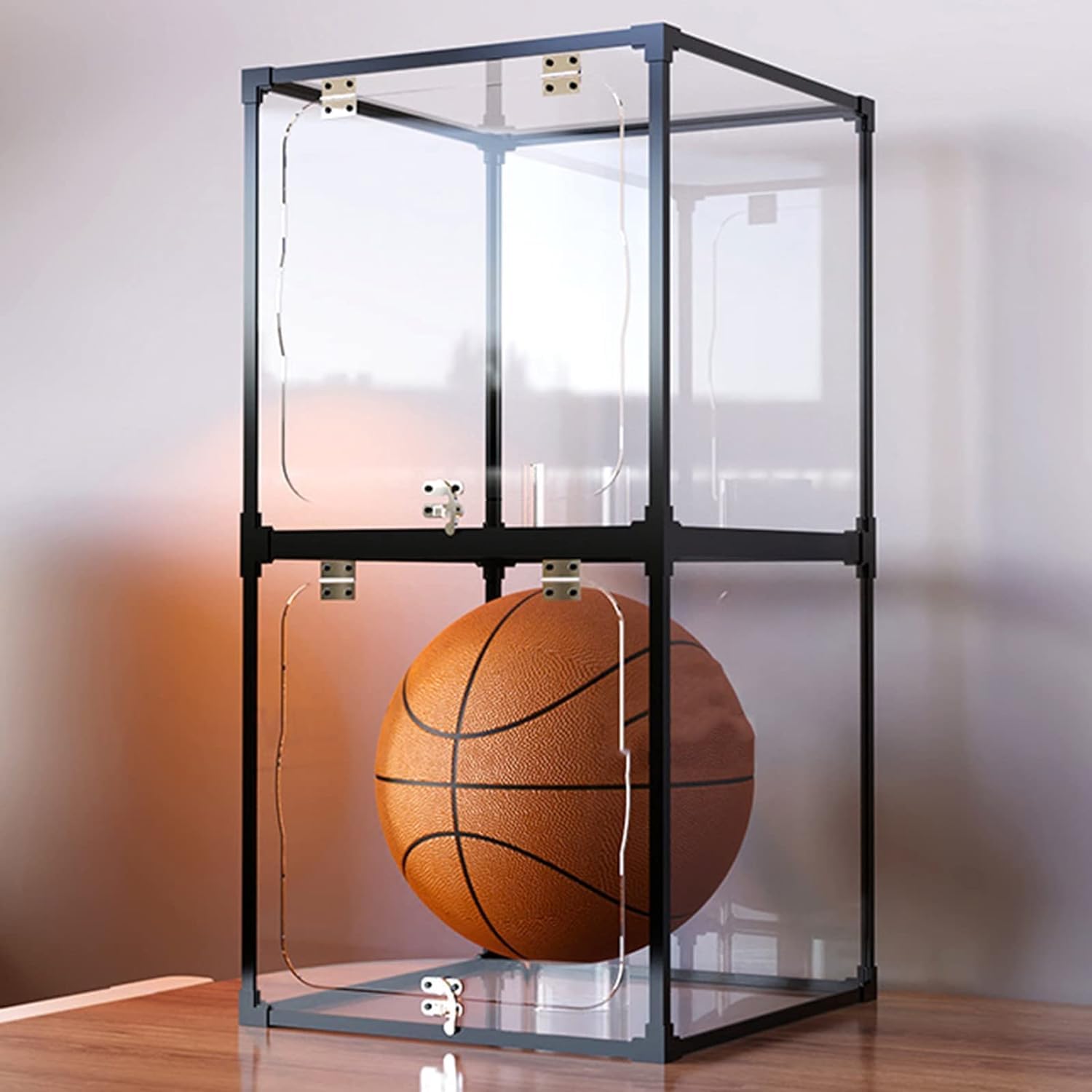 Vitrina Coleccionable, Vitrina apilable ensamblada con Cerradura de Puerta for Juguetes, muñecas, balones de fútbol, ​​Estante de exhibición Transparente ( Color : Clear , Size : 1pcs )