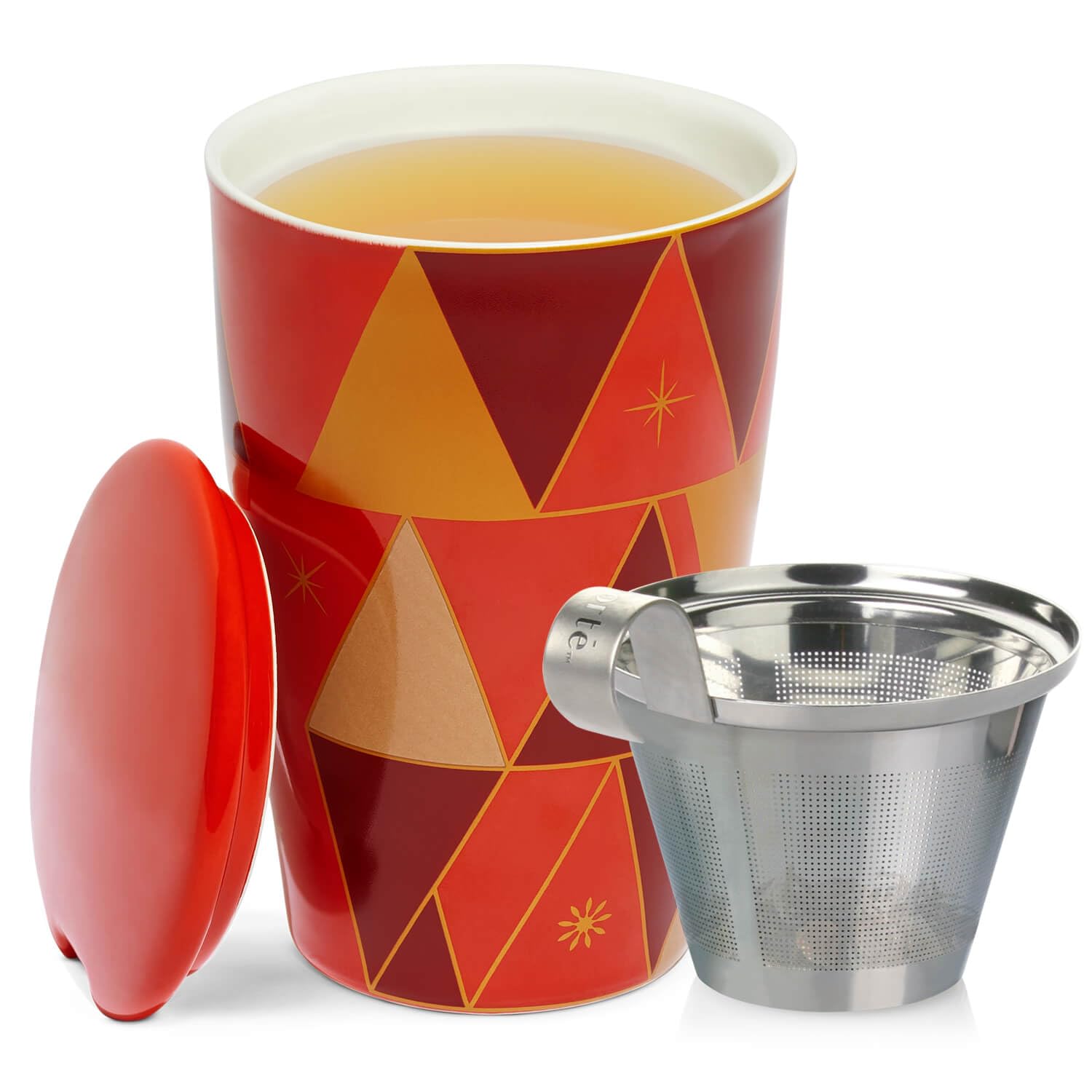 Tasse à Thé Tea Forte Kati Cup - Céramique Double Paroi - Avec Infuseur Et Couvercle - 12oz