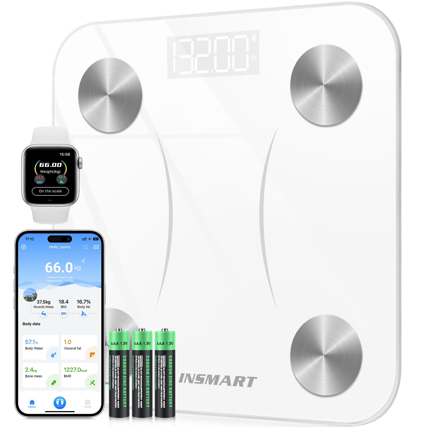 INSMART Smart Scale for Body Weight Digital Bathroom Scale with BMI Muscle Mass Bluetooth Body Fat Scale 17