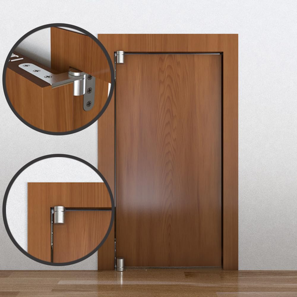 Pivot Hinge,270 Degree Hinge. Max Load 132lb/Pair Solid Stainless Steel,Pivot Door Hinge,Yard Door Hinges，Used for railings and Wooden Doors.（Pivot gate Hinges Contains Screws）