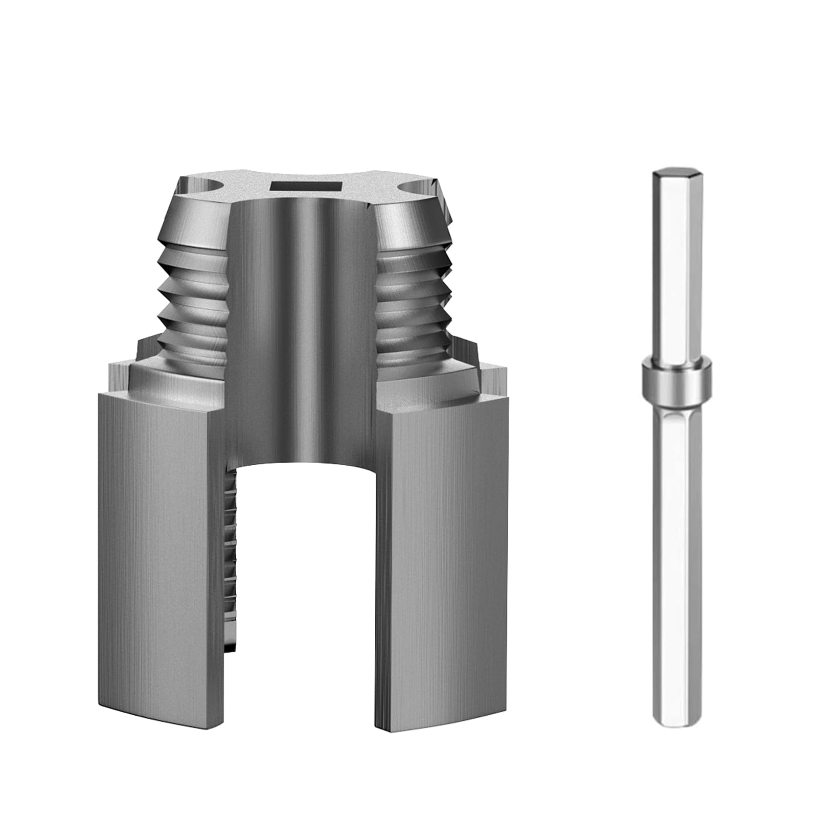 Integrated Internal & External Pipe Threading Tool,Electric Drill Compatible PVC Pipe Threader Kit，1/2" 3/4" Tool, Plastic Pipe Threader Kit, Dual