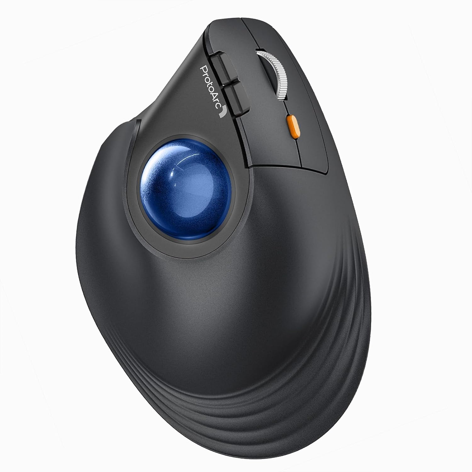 ProtoArc Vertical Wireless Trackball Mouse, EM05 NL Bluetooth Ergonomic Rollerball Mouse Rechargeable Computer Laptop Thumb Mice, 3 Device Connection, Compatible with iPad, Mac, Windows, PC-Blue-image-27