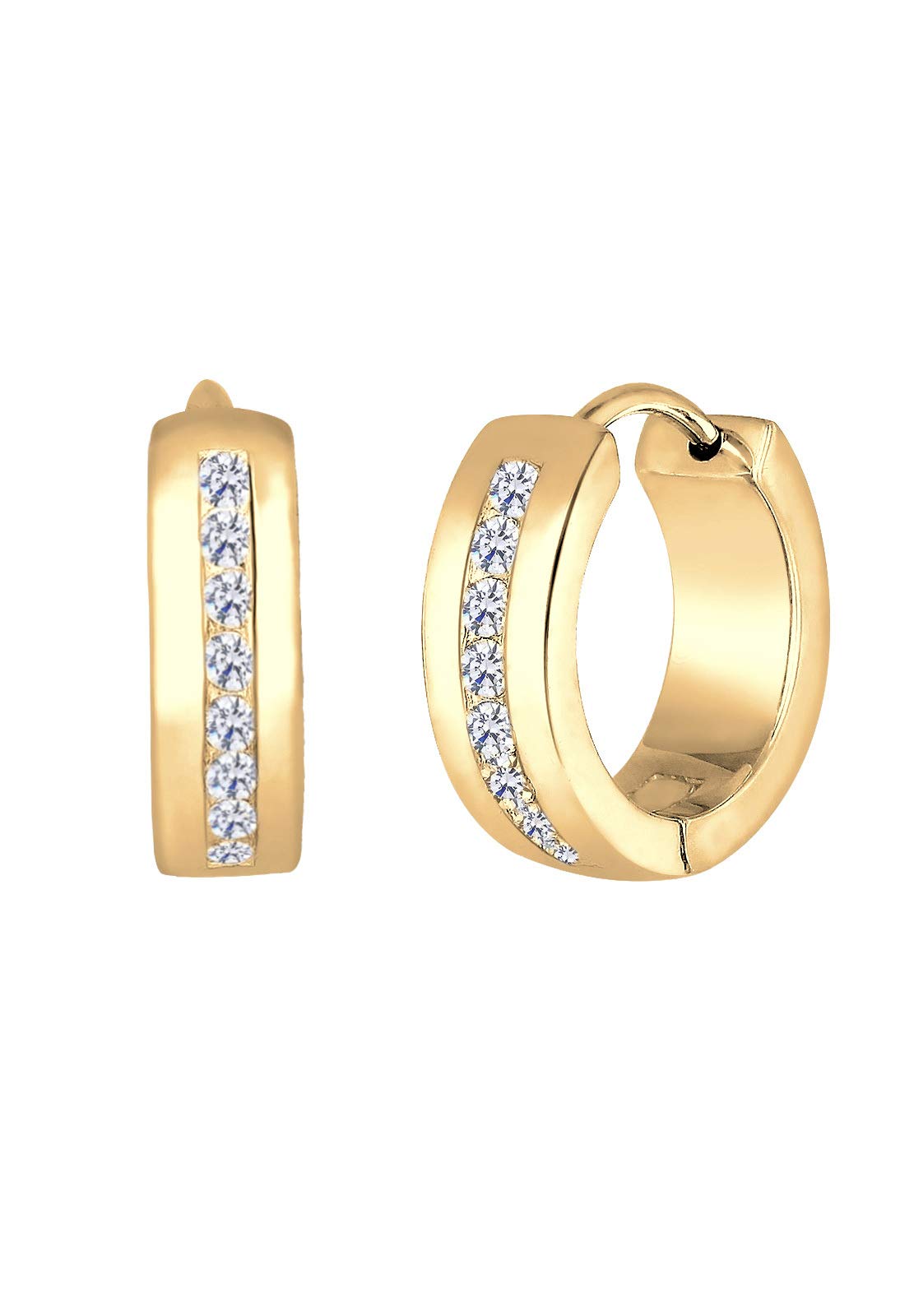 Elli Kolczyki damskie kreole z cyrkoniami Basic Glamour eleganckie srebro wysokiej próby 925
