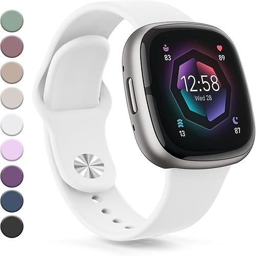 Correa compatible con Fitbit Sense 2  Sense Bands, Fitbit Versa 4  Versa 3 bandas para mujeres y hombres, correa de repuesto de silicona suave para