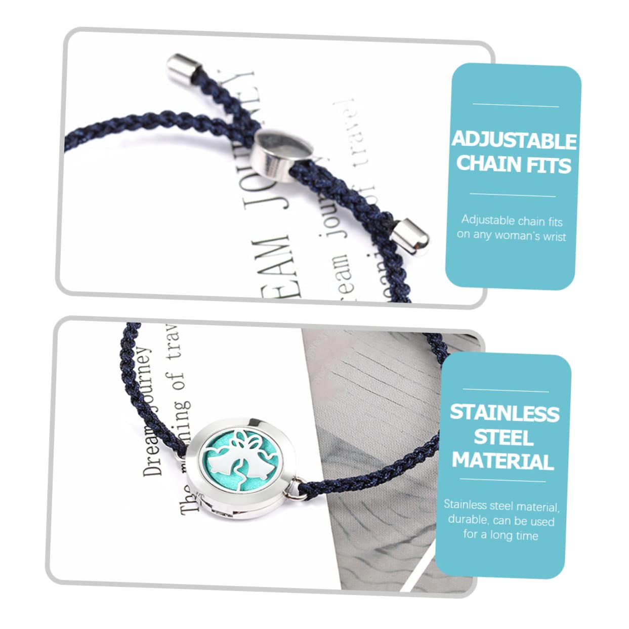 GALPADA 3piezas Pulsera De Aromaterapia Ajustable Difusor De Aceites Esenciales Pulsera Trenzada Para Mujer Para Cumpleaños y Días Especiales