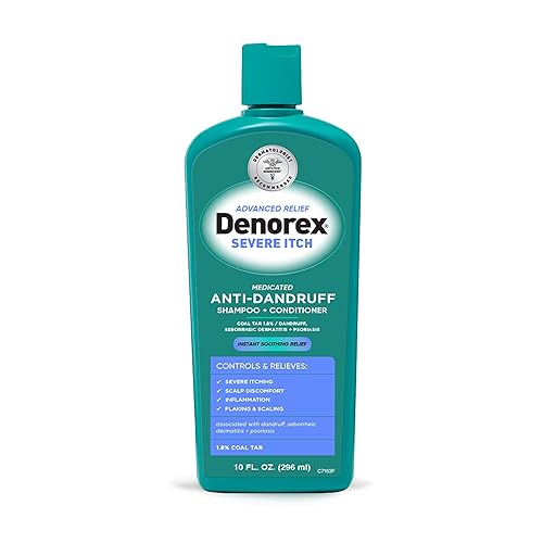 Denorex Advanced Relief - Champú y acondicionador 2 en 1 contra la picazón severa  1.8% de alquitrán de hulla  Alivia la irritación del cuero