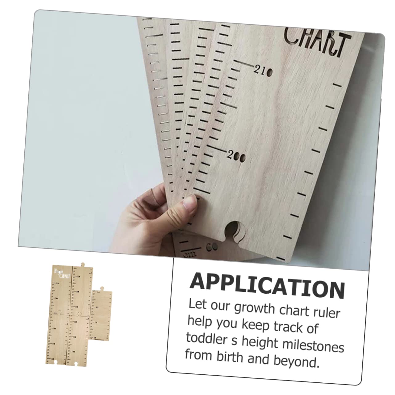 Wall-Mounted Wooden Height Chart for - Accurate Measurement Ruler for Children - Kid's Growth Tracker - for Bedroom Wall Decor - Image 2