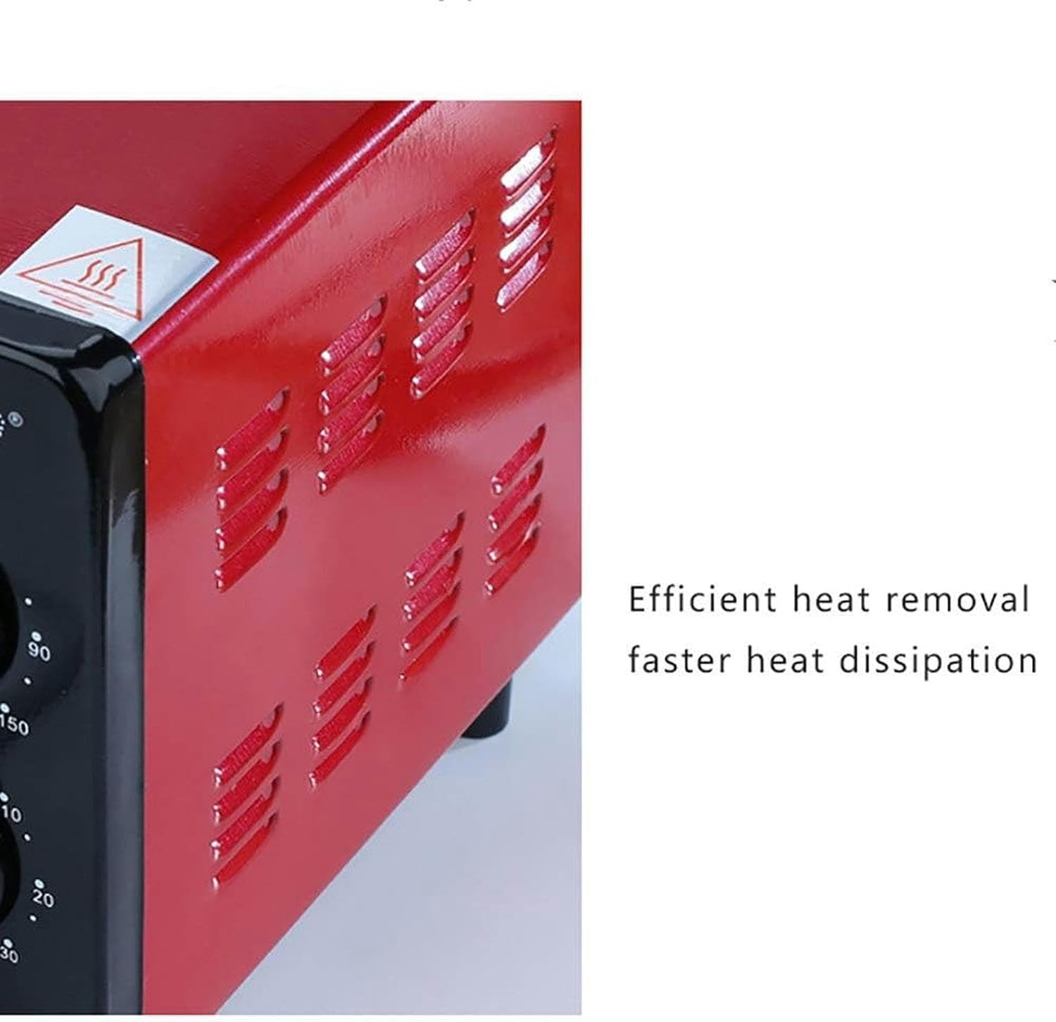 Mini 12 -Liter Oven, With Three -Layer Glass Door, 500 W Electric Oven, Small Oven, Multicocin, Adjustable Temperature Control, 60 -Minute Automatic Off Timer (color: Red)