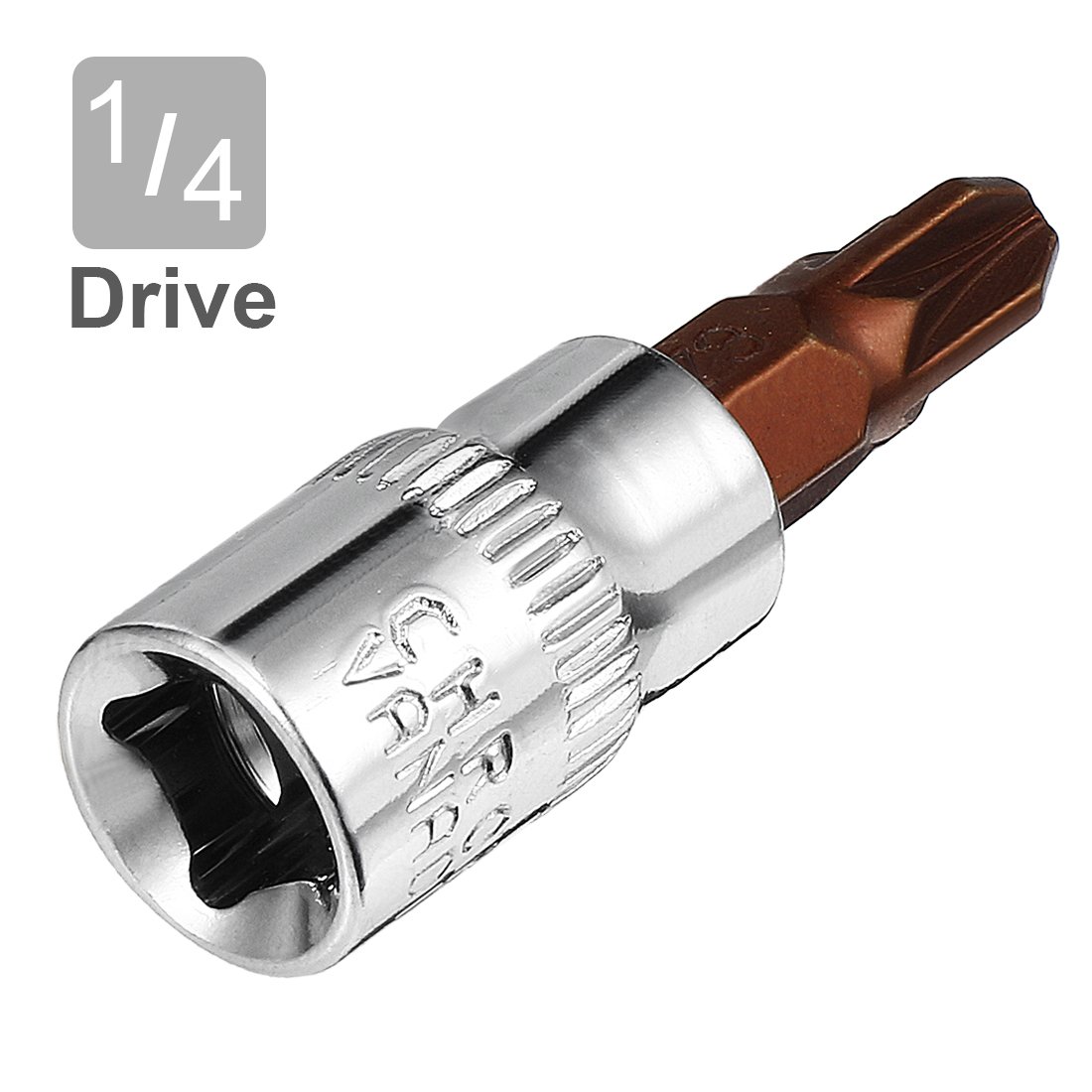 Sourcingmap 2pcs 1/4" Drive x PZ3 Bit Socket, S2 Steel Bits CR-V Sockets 1.5" Length Use with Ratchet Wrench, Slide Bar, Extension Rod - Image 3