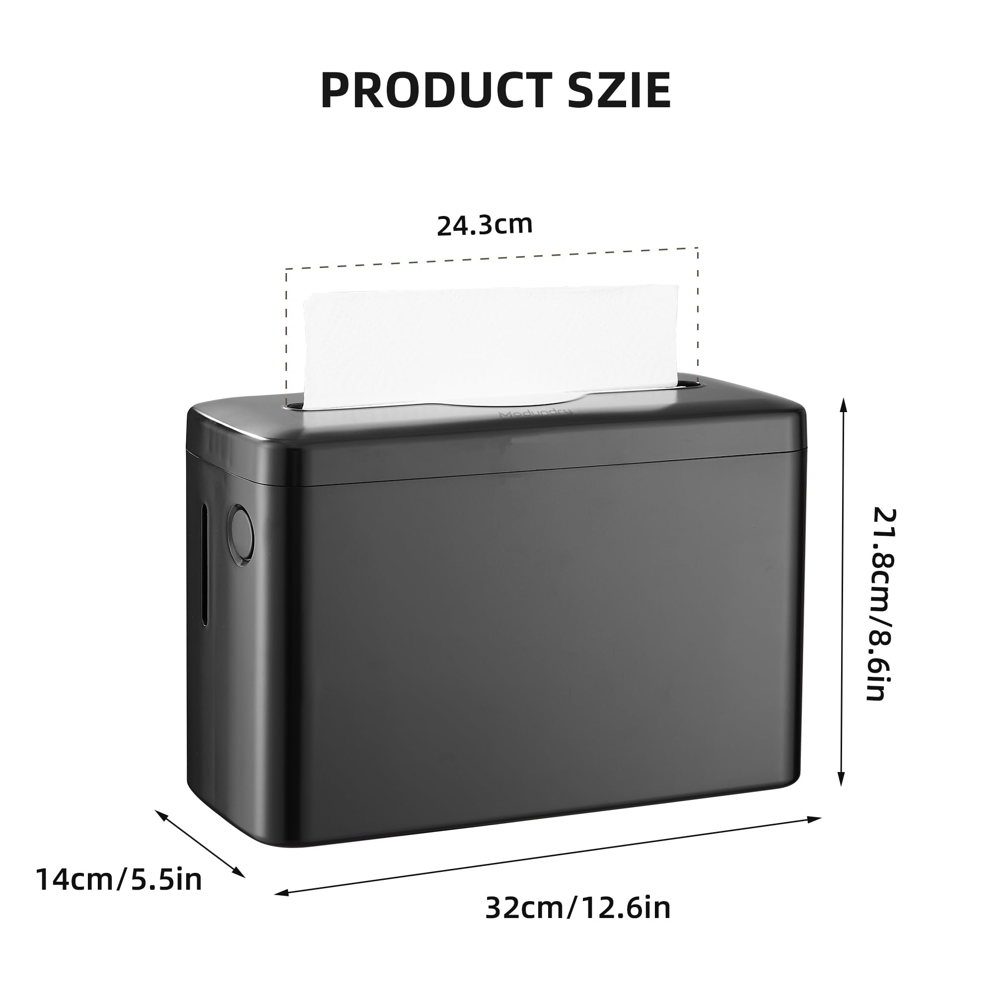Dispenser Carta Asciugamani, Dispenser di Asciugamani da Banco, Dispenser Salviette Bagno, Commerciale Bagno Cucina Tavolo, Nero