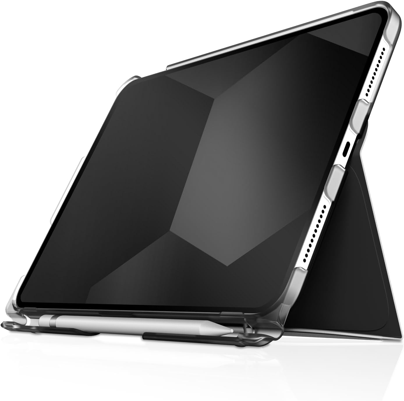 STM Studio for Apple iPad (A16/10th Gen) - Protective Lightweight Clear Case with Apple Pencil Storage/Holder & Sleep/Wake Cover - Grey
