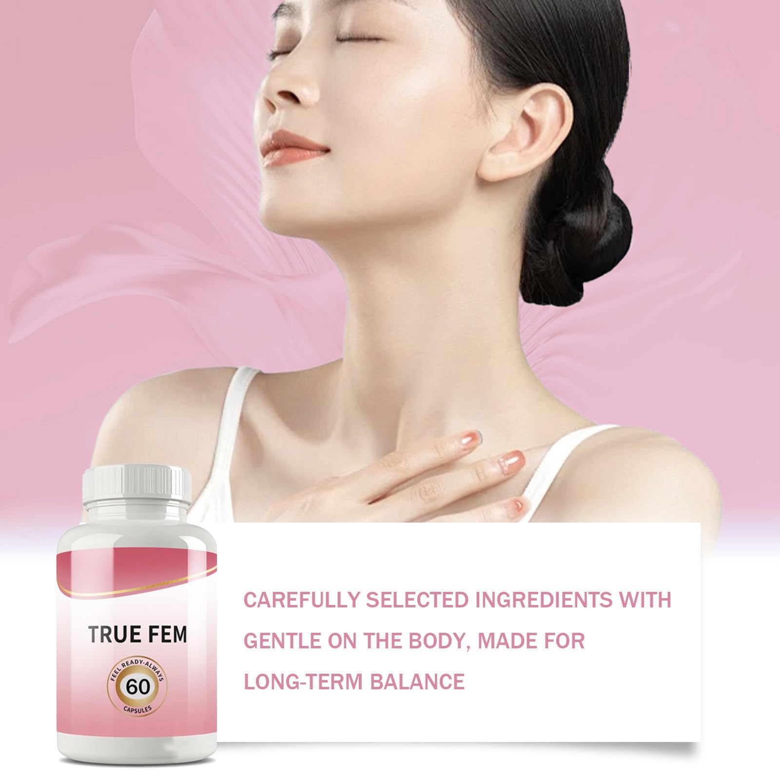 True Fem Capsules, Feminine Probiotics Vitamin Capsulas for Women 60 Count