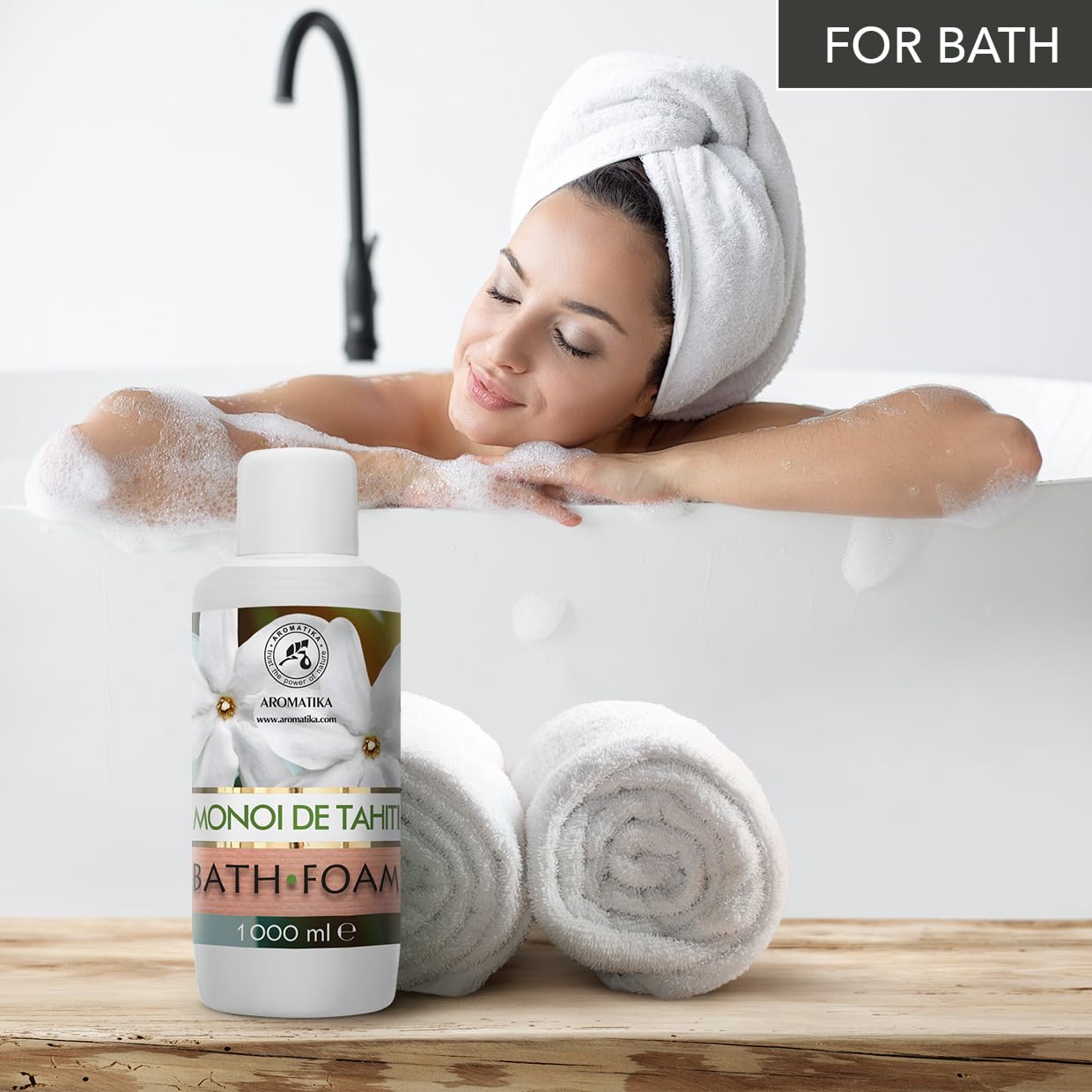 Espuma Baño de Monoi de Tahiti 1000ml - Belleza - Cuidado del Cuerpo - Bienestar - Relajación - Fragancia Exótica - Aromaterapia - Spa - Baños de Burbujas - Bath Foam Monoi de Tahiti