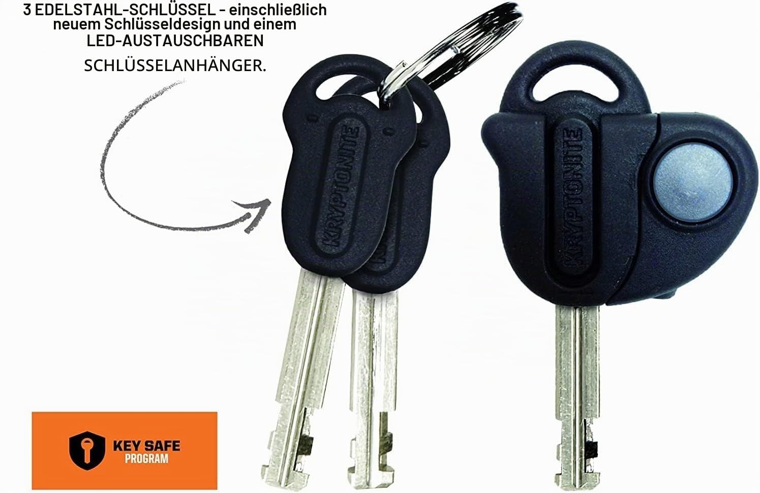 Kryptonite 808 Kabelschloss Evolution series 4 Integrated Chain 1090, Schwarz, 90cm & Evolution Mini 7 Kabel Kryptoflex Verschluss, schwarz/orange, One Size