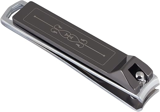 Avtail Nail Cutter With Inbuilt Nail File, Fingernail and Toenail Clipper Cutter, Large, Stainless Steel (Glossy Black)