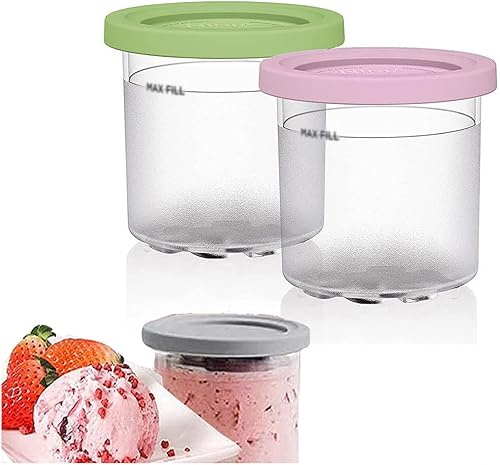 EVANEM 246PCS Creami Pints and Lids, for Creami Ninja Ice Cream,16 OZ Creami Pints Bpa-Free,Dishwasher Safe for NC301 NC300 NC299AM Series Ice Cream