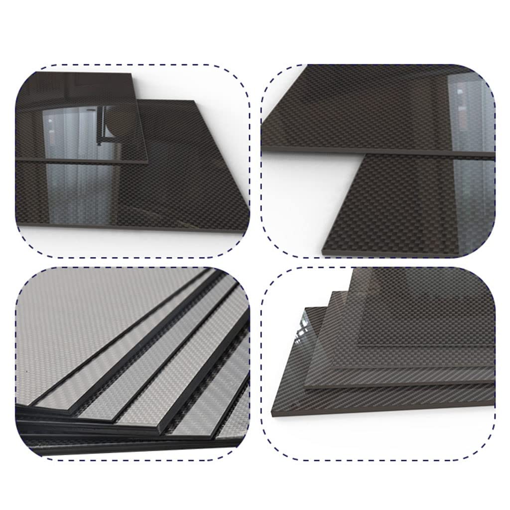 1Pcs 0.25-5mmThickness for Model Appearance Decoration Carbon Fiber Sheet ， Plain Twill Matte Glossy Carbon Plate Panel Sheets(Plain Matte,1.5mm)