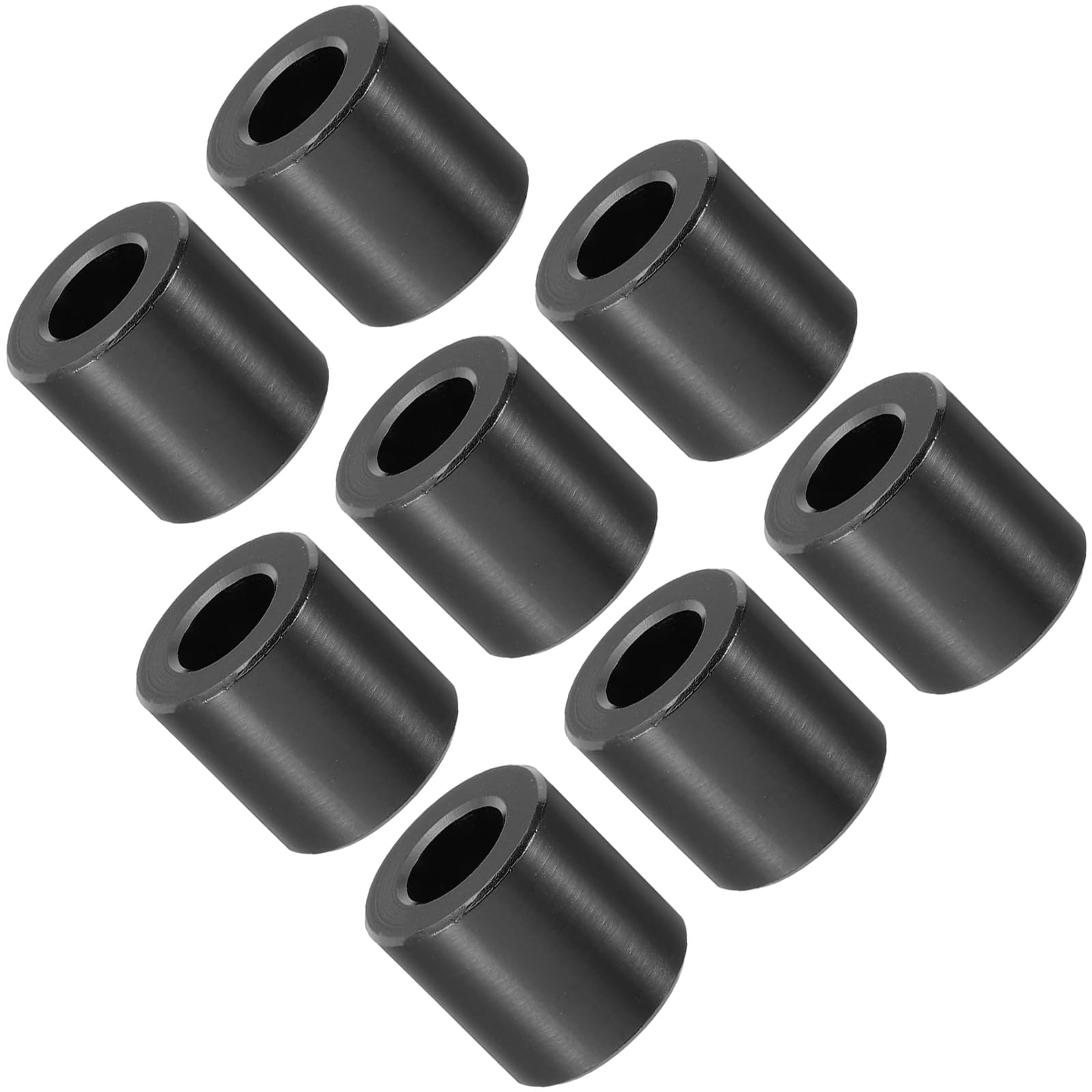 Unifizz M10 Black Aluminium Spacers, 8Pcs Round Metal Spacer Tubes 10.5mm ID x 20mm OD x 20mm Length Unthreaded Aluminium Standoff for M10 Screw Bolt Assemblies