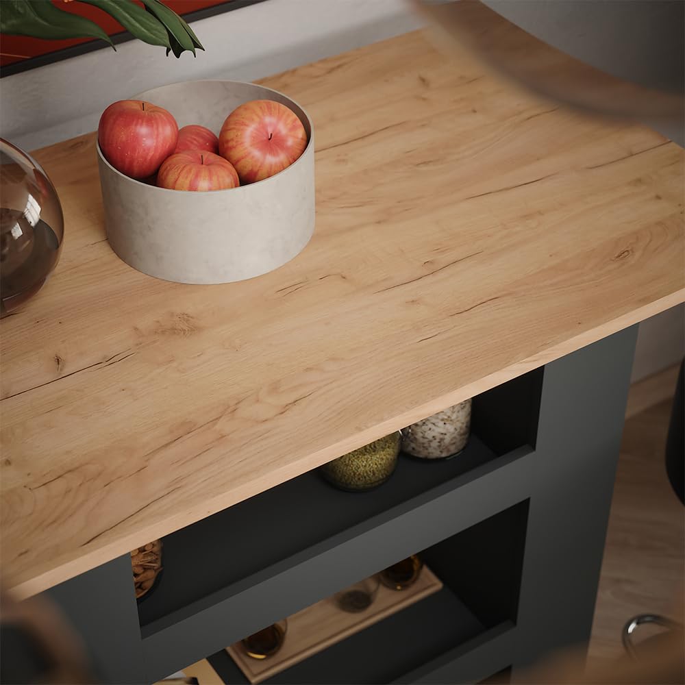 Vicco Set de Table de Bar Repose, Chêne doré/Anthracite, 110x65cm avec 2 tabourets de Bar, idéal comme Table Haute pour Cuisine, Salle à Manger ou bistrot
