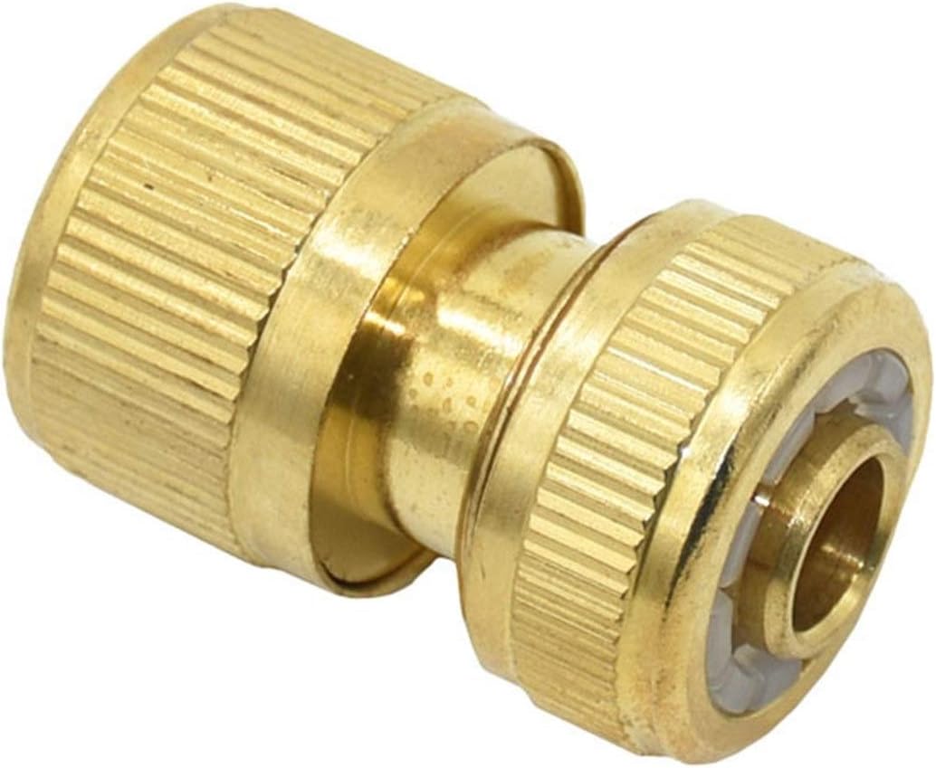 Hose Connector 16mm Hose Brass Hose Connector 1/2" Water Stop Connector Copper Irrigation Hose Connector for Water 6 (Color : Pass Water Connector)