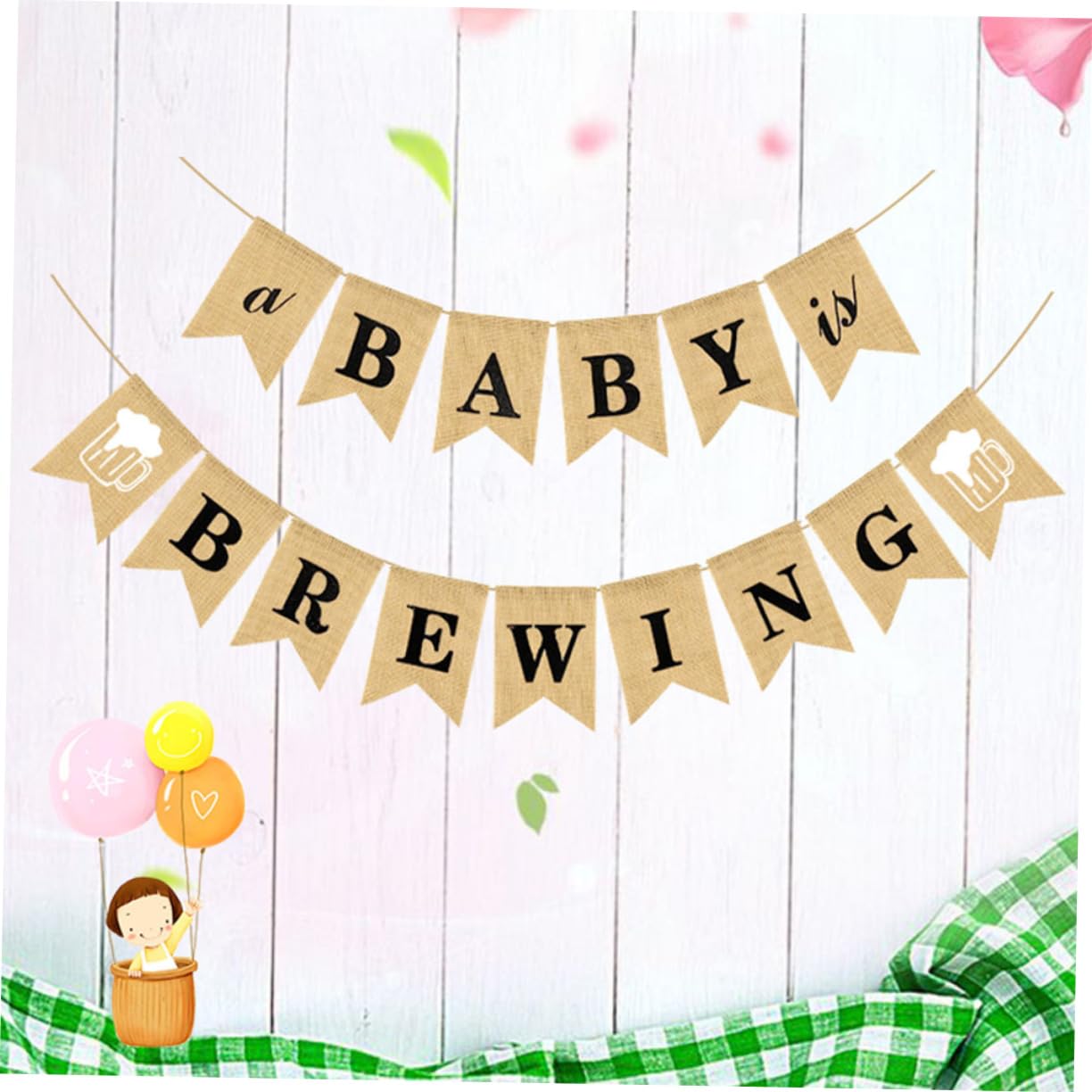 ifundom 3st Geburtstag Sackleinen-banner Flaggenbanner Diy Sackleinen-banner Hochstuhl-banner Zum Ersten Geburtstag Banner-flaggen- Buchstabe Ein Ornament Latte-kunst Baby Der Is