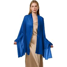 Luxury 100% Cashmere Shawl Wraps for Women, 75 x 30 Upgraded Featherlight Thin and Sheer Cashmere Scarf