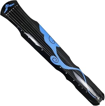 Professional Guqin Fuxi Guqin 7 String 123cm Handmade Paulownia Wood Beginner Guqin Instrument Traditional Chinese Zither Instrument GiftsBlue,1
