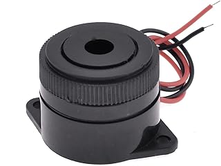 Aexit Black Housing Security Sensors & Alarms DC 3-24V 2 Wire Industrial Electronic Continuous Sound Horns & Sirens Buzzer 105dB