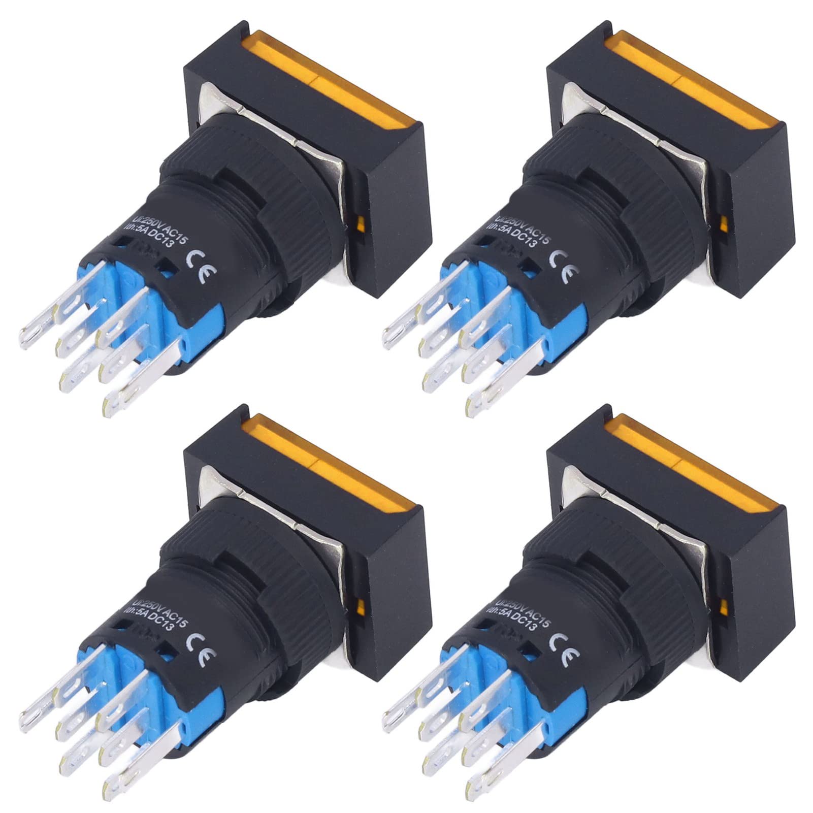Domary Interruttore a Pulsante Microquadrato 16 Mm 12 V ABS Autobloccante