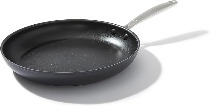 OXO Good Grips Pro 12" Frying Pan Skillet, 3-Layered German Engineered Nonstick Coating, Dishwasher Safe, Oven Safe, Stainless Steel Handle, Black