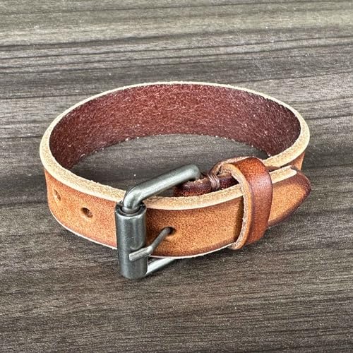 Punk Rock Adjustable Belt Buckle Wristband Old Pu Leather Cuff Bracelet3