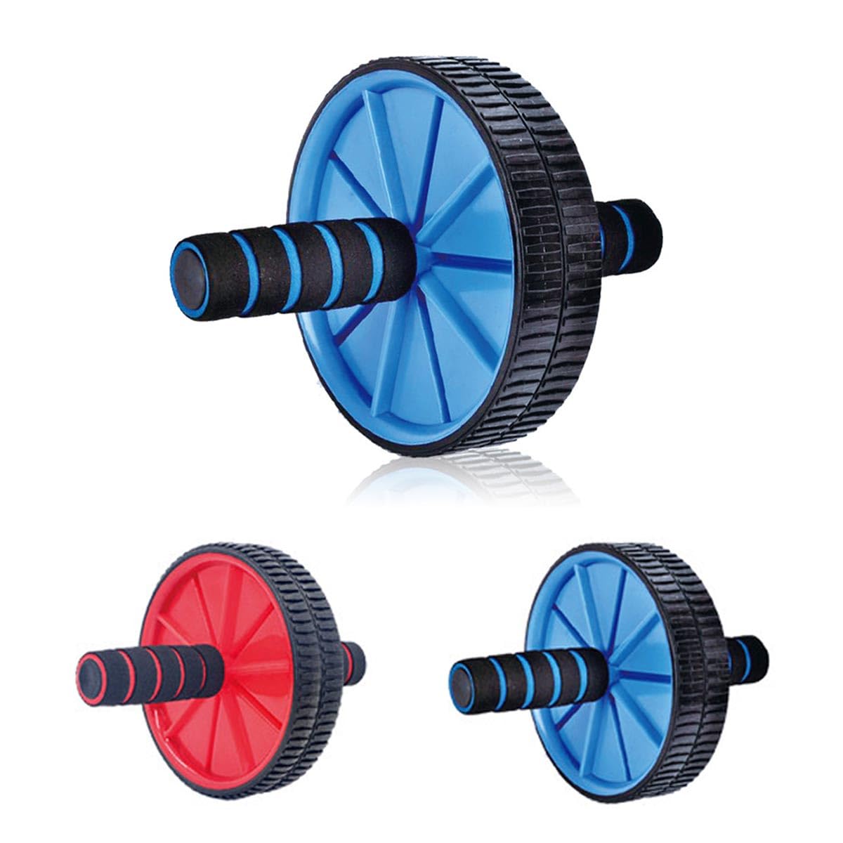 Ruota Addominali, Rotella Rullo Workout Convertibile Tappetino Per Esercizi Di Rollout Abs, Palestra Multifunzione (Doppie Ruote Dentate)
