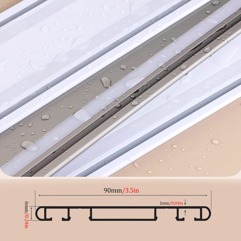 Ultra dünne 6 mm Aluminium-Doppelläufig-Gardinenstange, 390 cm, weiße Deckenschiene für Wohnzimmer und Schlafzimmer, individuelle Längen 190–500 cm, modernes Design, einfache Installation