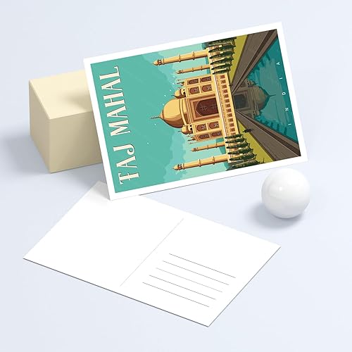 Miniatura 5 de gaeaverse Agra India - Postales de paisaje, 9 unidades, diseño de ciudades del mundo, tarjetas de felicitación para viajes de negocios