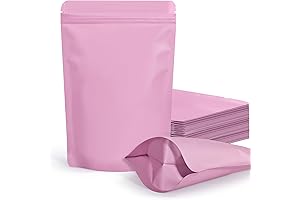 Pink Mylar Stand-Up Resealable Smell-Proof Sealable Foil Bags for Packaging (100, 4 x 6 in)