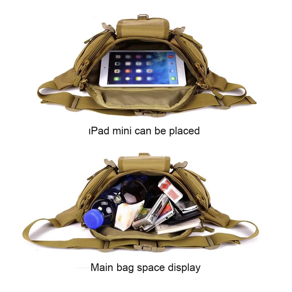 WLXW Borsa Arrampicata Tattica Borsa Campeggio Sistema Molle Borsa Cintura Impermeabile Tracolla Singola per Pesca Sport Ciclismo Softair Outdoor(JD)