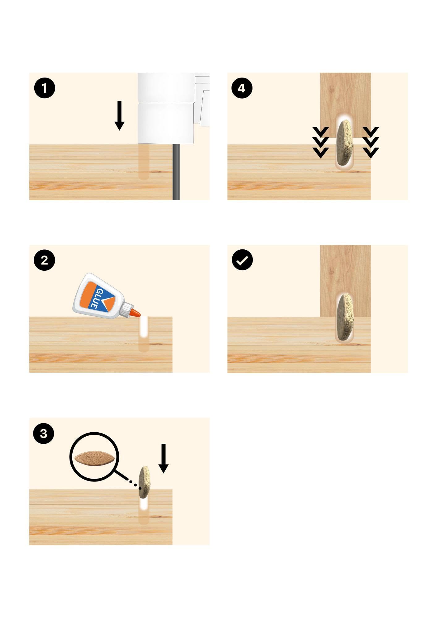 Tolux Lamelles d’assemblage taille 10, paquet de 1000 pièces, Lamello, Chevilles plates en bois de hêtre de haute qualité pour les menuisiers et les projets de bricolage
