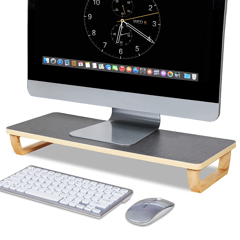 Buy Monitor Stand Wooden Riser for iMac Laptop Computer Monitor