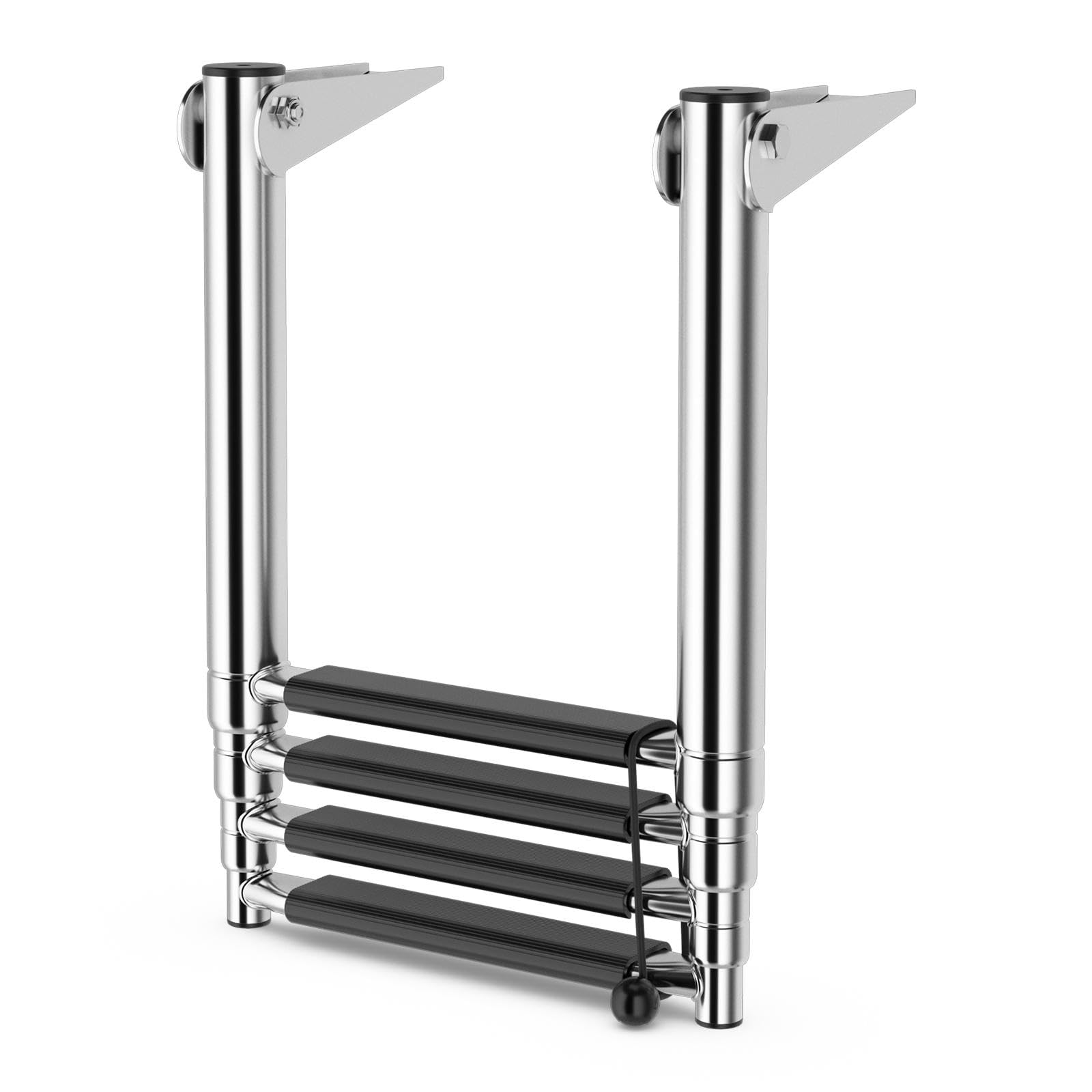SOARS Échelle Télescopique Acier Inoxydable 4 Marches Antidérapantes 227 KG 27x115,5 cm