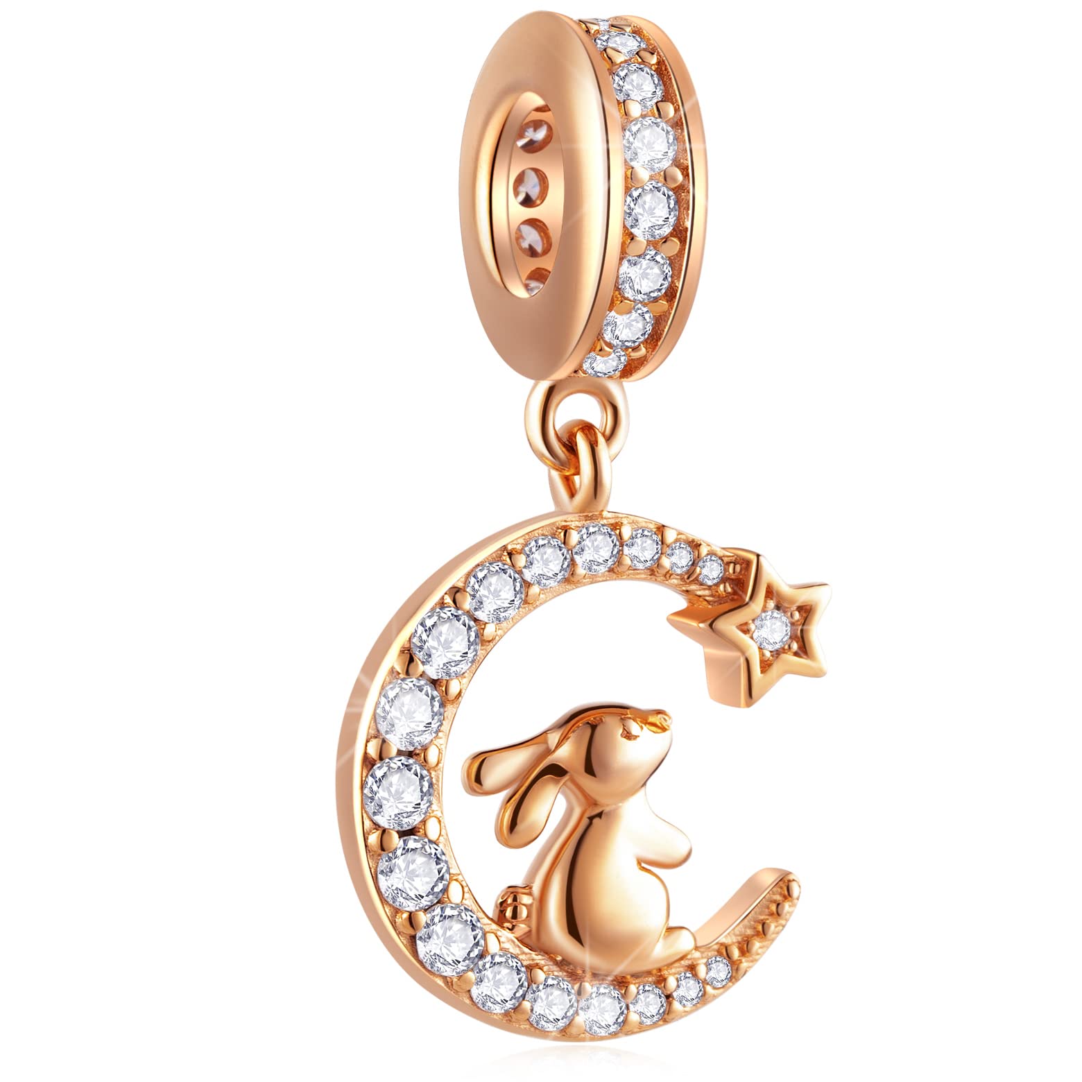 CRISNATAInsectos animales Charms, Caballo de plata esterlina 925, búho, mariquita, libélula, mariposa, cocodrilo, oso, gato, panda, elefante, cuentas de conejito, se adapta a la pulsera de dijes europeos