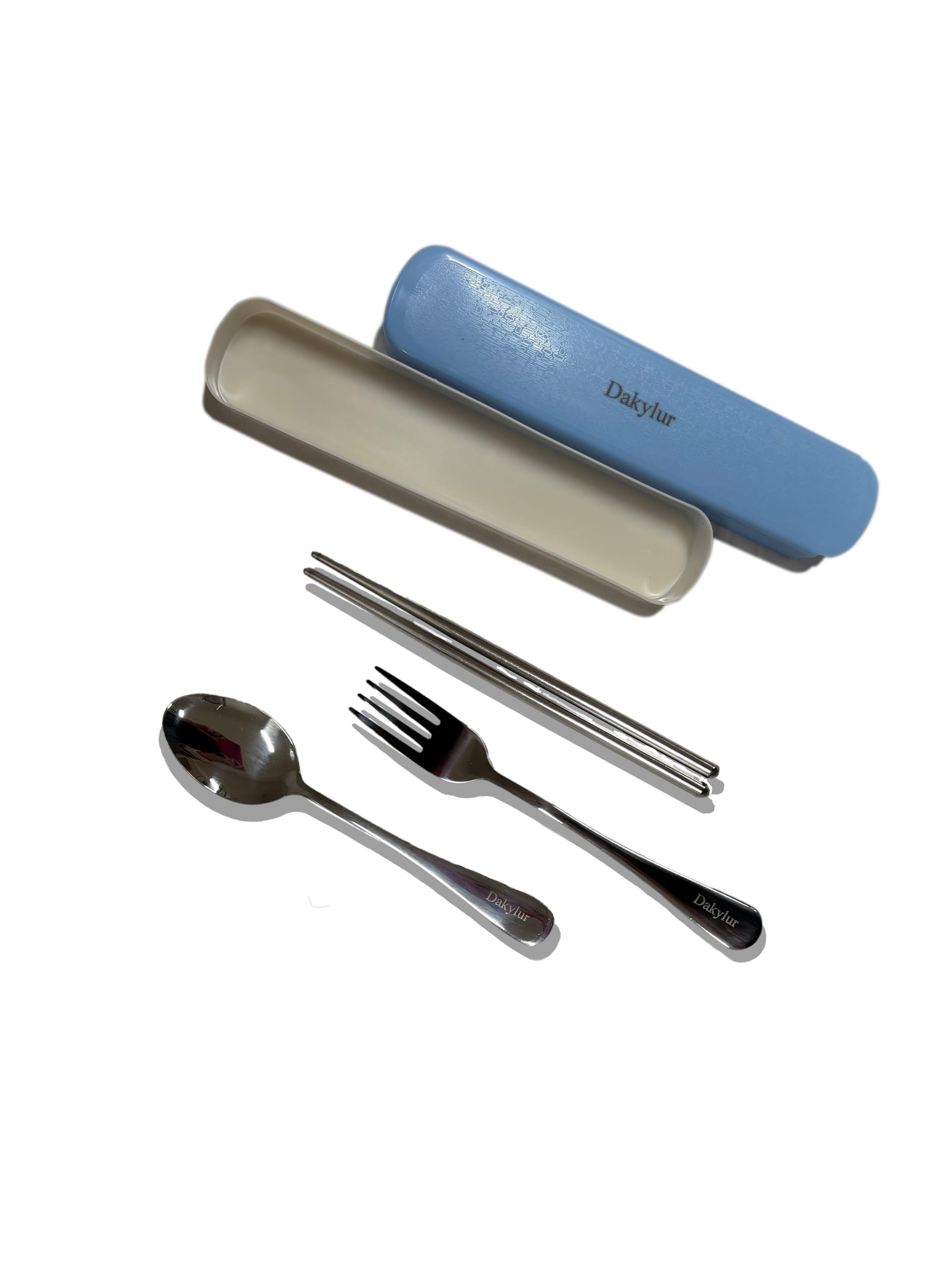 Dakylur Chopstick cases Portable Utensils Set, 4pcs Reusable Silverware for Lunch Camping School Picnic Workplace Travel, Lunch Box Includ Chopsticks Spoon Knife,Easy to clean