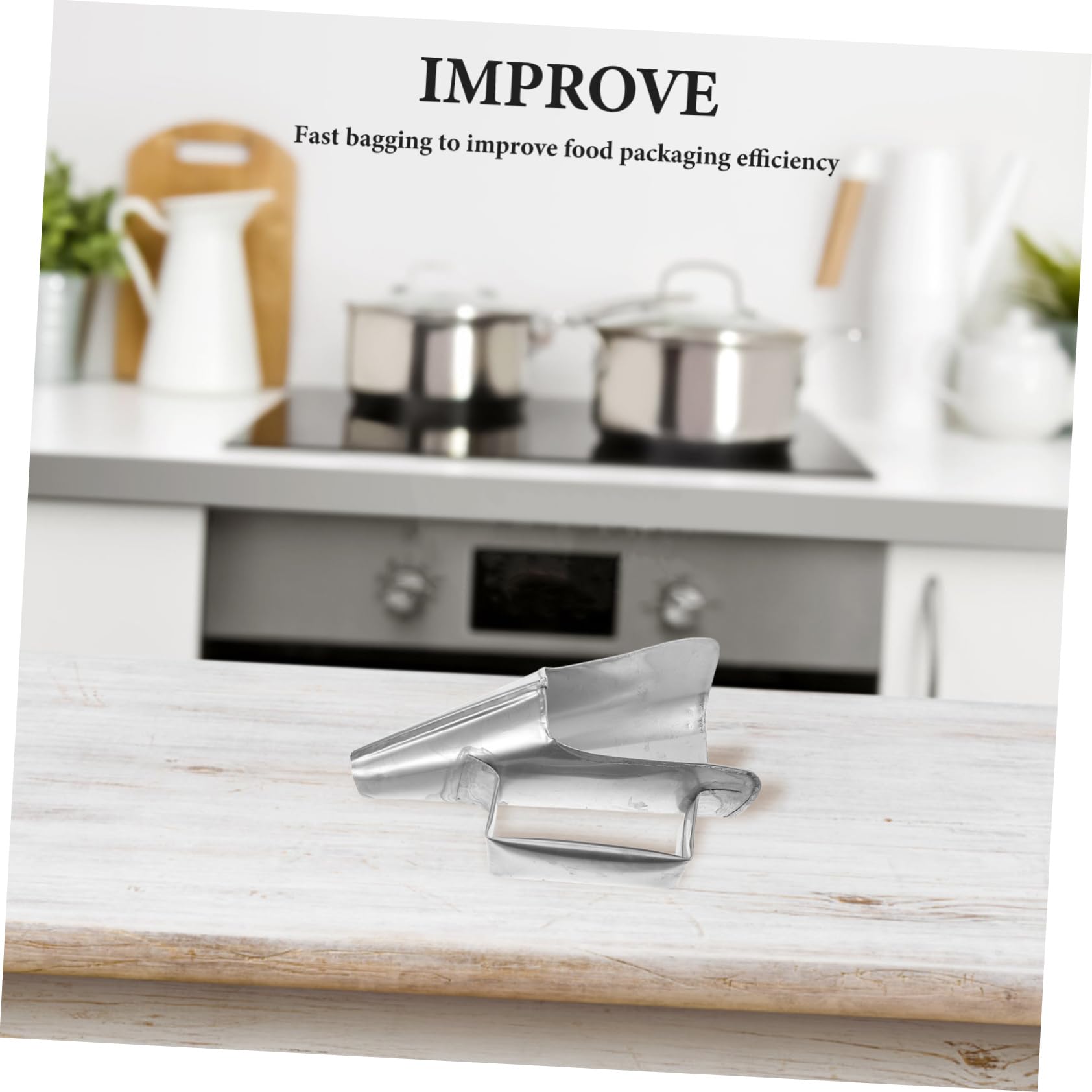 Gatuida Imbuto Alimentare in Metallo per Inscatolamento a Bocca Larga, Imbuto di Riempimento per Sacchetti di Snack con Manico Ergonomico Antiscivolo, Utensile Cucina per Artigli di Pollo