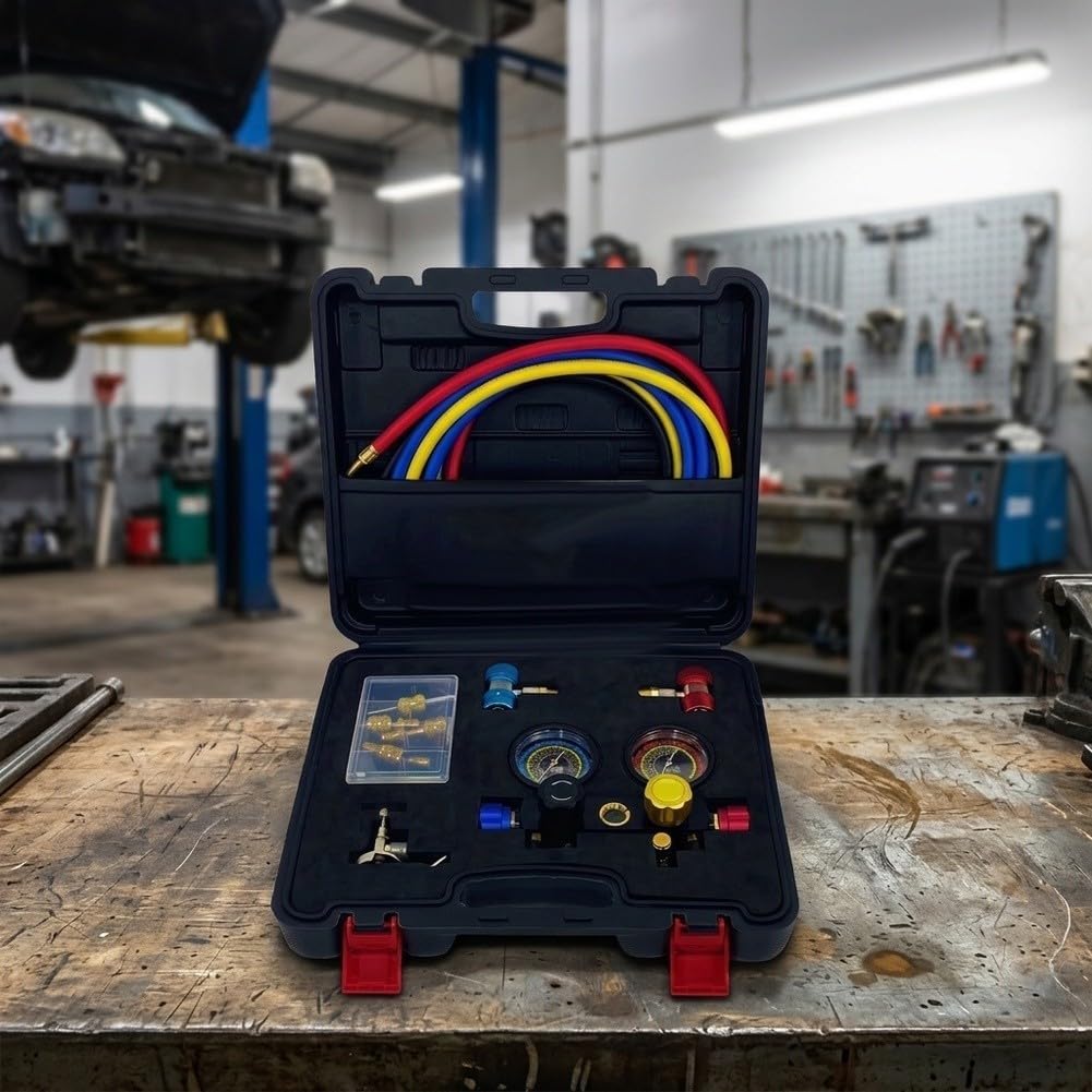 Kit Manómetro HVAC 4 Mangueras 800 PSI