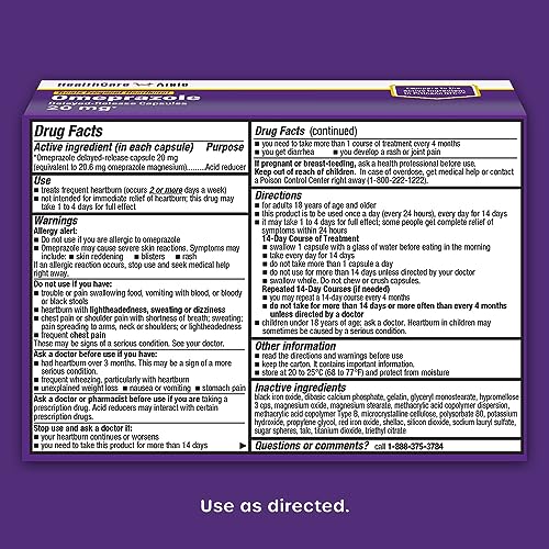 Healthcareaisle 1299292831 Omeprazole 20 Mg, 42 Delayed-Release Capsules - Acid Reducer thumb #5