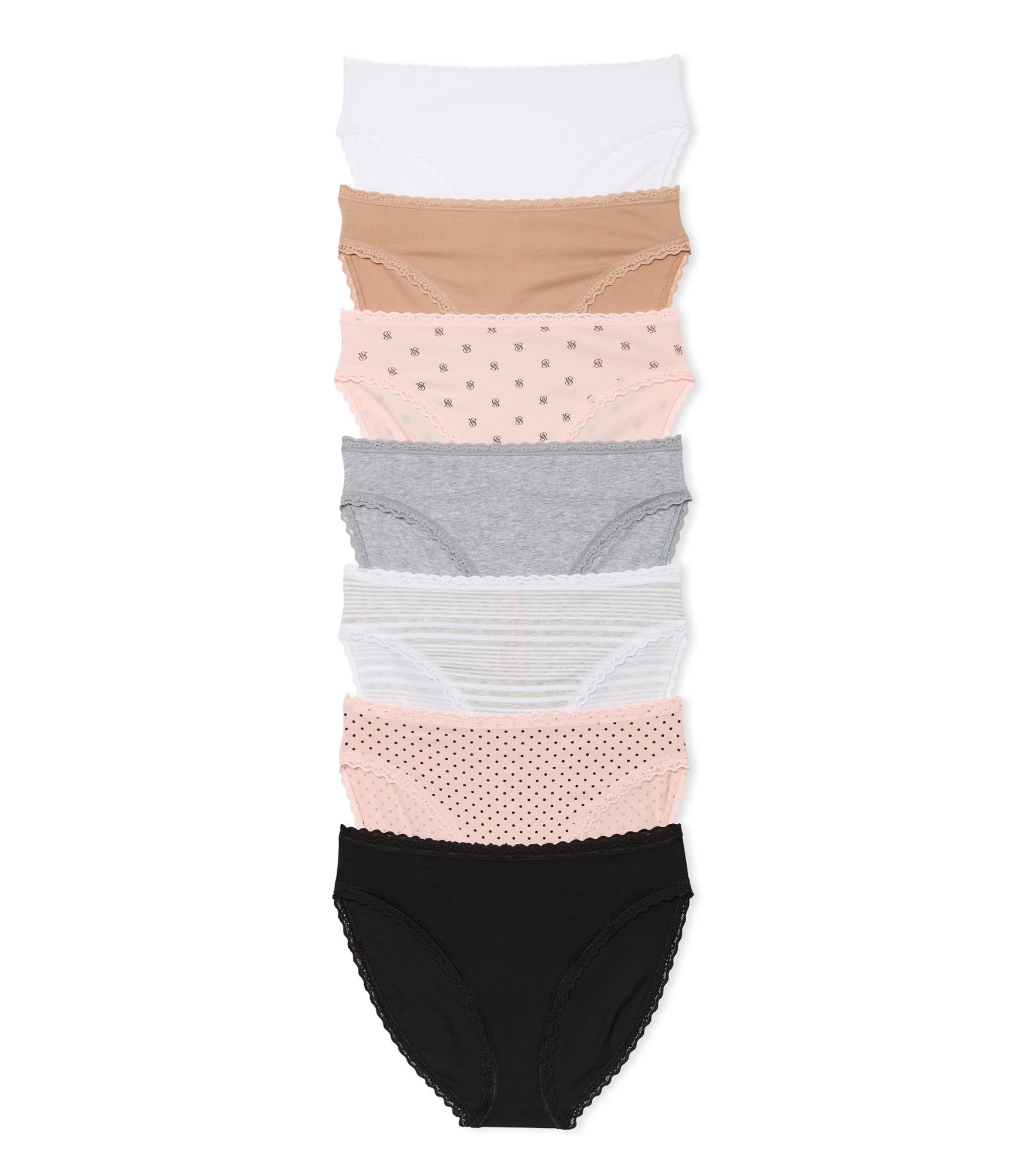 Victoria's SecretLace Trim Cotton Brief Panty Packs, Underwear for Women  (XS-XXL)