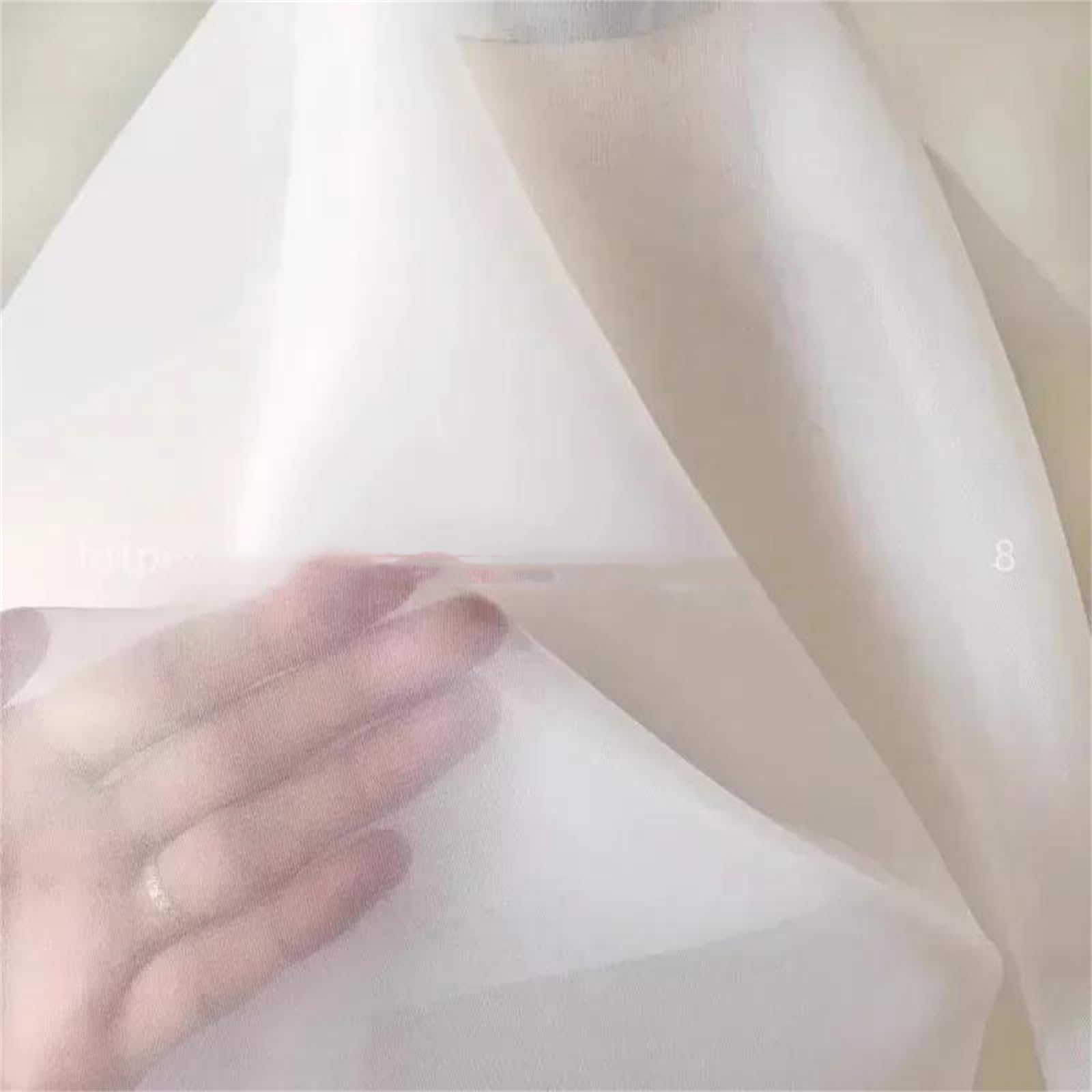 Tela de organza, Tela Organza Tejida Nylon 150cm Multicolor 5 metros(F White)